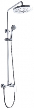 Душевая стойка Bravat Opal R F9125183CP-A2-RUS хром штанга 120.9 см, шланг пластиковый 150 см