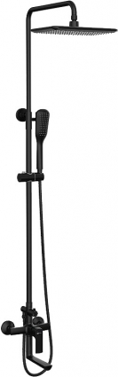 Душевая стойка Lemark Ursus LM7262BL цвет черный, штанга 170 см, шланг металлический 150 см