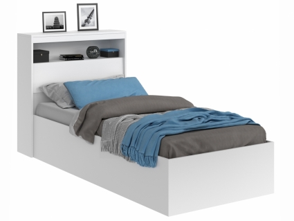 Кровать MYROOM Family Виктория 90х200 белого цвета с блоком и матрасом , с изголовьем, с ящиком для хранения