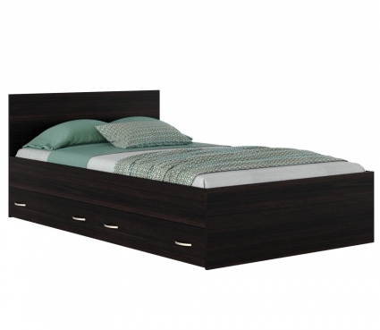 Кровать MYROOM Family Виктория 120х200 цвета венге с матрасом , с изголовьем, с ящиком для хранения