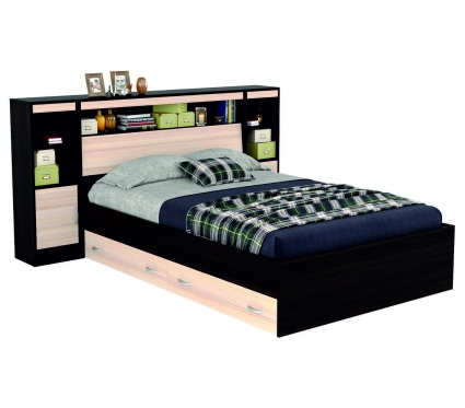 Кровать MYROOM Family Виктория 140х200 бежево-коричневого цвета с матрасом, с изголовьем, с ящиком для хранения