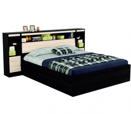 Кровать MYROOM Family Виктория 180х200 цвета венге с матрасом, с изголовьем, с ящиком для хранения