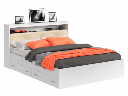 Кровать MYROOM Family Виктория Эко 180х200 белого цвета с матрасом, с изголовьем, с ящиком для хранения