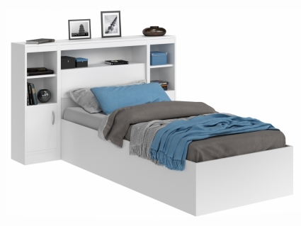 Кровать MYROOM Family Виктория 90х200 белого цвета с матрасом , с изголовьем, без ящиков