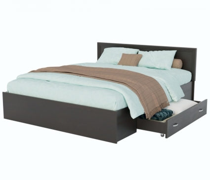 Комплект для сна MYROOM Family Адель 160х200 коричневого цвета с матрасом, ящиком и постельным бельем, с изголовьем