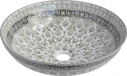 Раковина Bronze de Luxe Марракеш 1008G серая круглая,  в стиле ретро