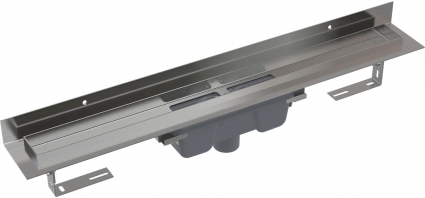 Душевой лоток AlcaPlast APZ1016-750 без решетки к стене, выпуск прямой