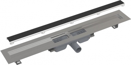Душевой лоток AlcaPlast APZ115-950 с решеткой под плитку, в пол около стены, выпуск боковой
