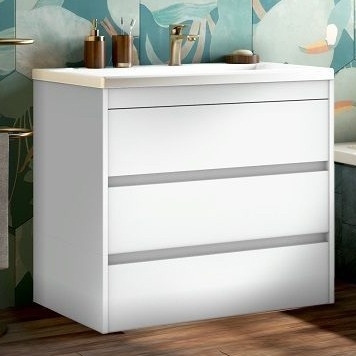 Тумба для комплекта Art&Max Family 90, напольная, Bianco Lucido, с ящиками, глянцевая
