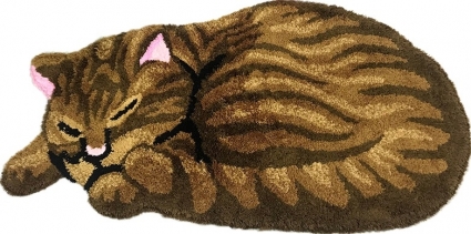 Коврик Carnation Home Fashions Sleeping Cat Brown 84 см в современном стиле