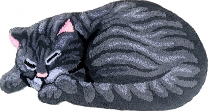 Коврик Carnation Home Fashions Sleeping Cat Grey 84 см в современном стиле