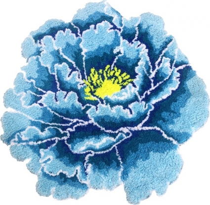 Коврик Carnation Home Fashions Peony Flower Blue 73 см в современном стиле