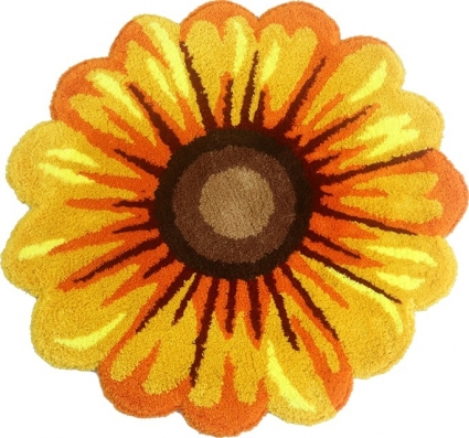 Коврик Carnation Home Fashions Gerbera Flower Yellow 65 см в современном стиле