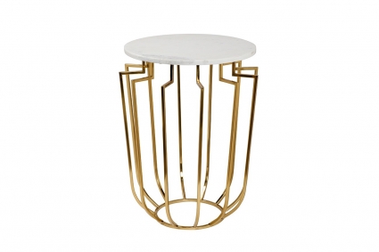 Кофейный столик Garda Decor бело-золотого цвета стиль современный