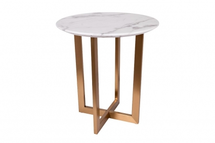 Стол журнальный Garda Decor Pearl White с круглой столешницей стиль современный