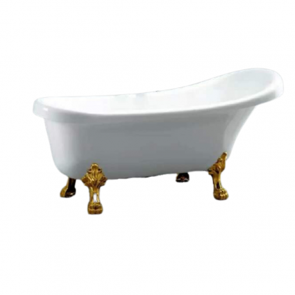 Cerutti Spa Акриловая ванна CeruttiSpa Vico CT7205 на львиных алюминиевых золотых лапах 1500x700x730 овальная, отдельностоящая