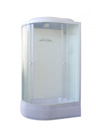 Душевая кабина Parly Bianco BM121R 120x80х215 профиль белый, стекло матовое, правая, прямоугольная-асимметричная, поддон средний