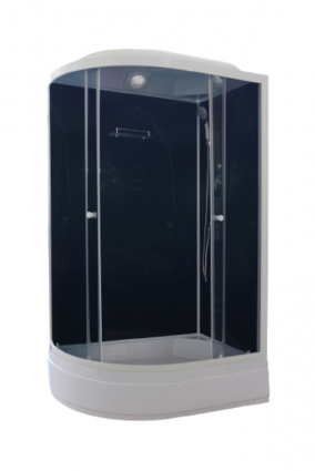 Душевая кабина Parly Classic CM121R 120x80х215 профиль белый, стекло тонированное, правая, прямоугольная-асимметричная, поддон средний