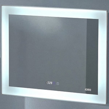 Зеркало Azario Норма LED-00002457 100х80 с подсветкой с сенсорным выключателем, подогревом и часами, прямоугольное