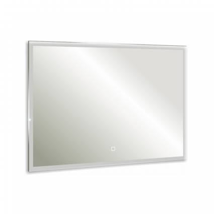 Зеркало Azario Сантана LED-00002295 100х80 с подсветкой с сенсорным выключателем и часами, прямоугольное,  в современном стиле