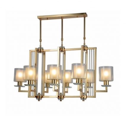 Подвесная люстра Lumina Deco Manhattan LDP 8012-8 PR F.GD в современном стиле, цвет белый