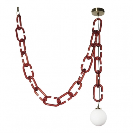 Подвесной светильник Loft IT Chain 10128C Red в современном стиле, цвет красный