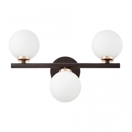 Настенный светильник Lumina Deco Marsiada LDW 6033-3 BK+F.GD в современном стиле, цвет черный