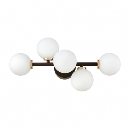 Настенный светильник Lumina Deco Marsiada LDW 6033-5 BK+F.GD в современном стиле, цвет черный