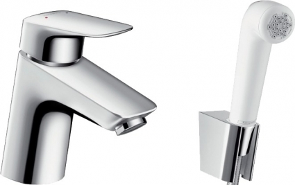 Смеситель для раковины Hansgrohe Logis 71290000 с гигиеническим душем, однорычажный, хром
