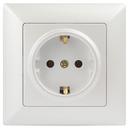 Розетка ЭРА Intro Solo Schuko 2P+E 16A 250V перламутровый 4-202-06 Б0053654 в современном стиле