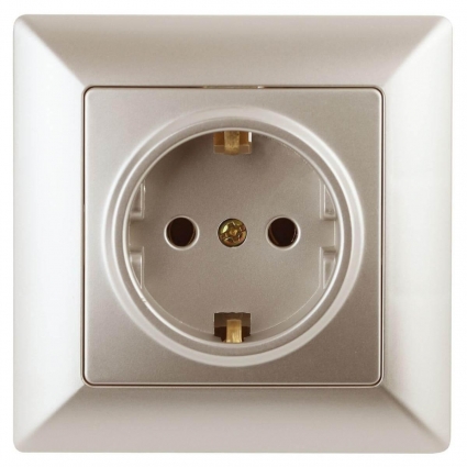 Розетка ЭРА Intro Solo Schuko 2P+E 16A 250V шампань 4-202-04 Б0043315 в современном стиле