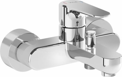 Смеситель VitrA Root Round A42725EXP для ванны с душем, хром, однорычажный, длина излива 16.5 см