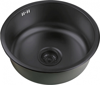 Мойка кухонная Zorg Inox PVD SZR 450 Grafit матовая, круглая, 45x45 см