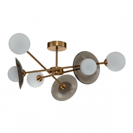Потолочная люстра Indigo Jazz 11020/6C Brass V000163 в стиле модерн, цвет белый
