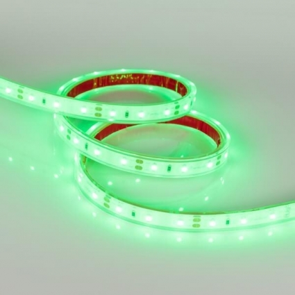 Светодиодная влагозащищенная лента Arlight 4,8W/m 60LED/m 2835SMD зеленый 5M 013395(2), цвет белый, мощность 24 Вт