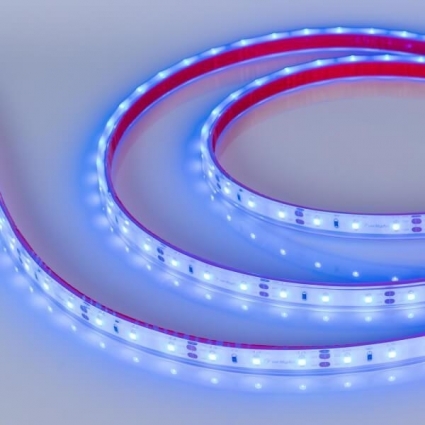 Светодиодная влагозащищенная лента Arlight 4,8W/m 60LED/m 2835SMD синий 5M 034012, цвет белый, мощность 24 Вт