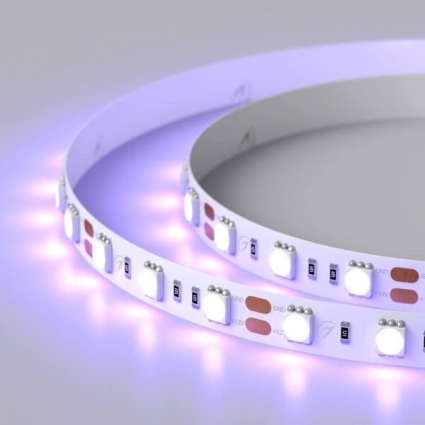 Светодиодная лента Arlight 14,4W/m 60LED/m 5060SMD ультрафиолет 5M 012815(2), цвет белый, мощность 72 Вт