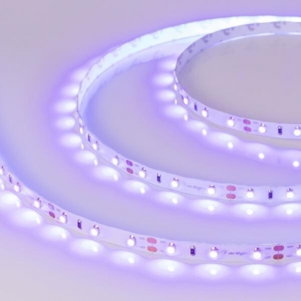 Светодиодная лента Arlight 4,8W/m 60LED/m 2835SMD ультрафиолет 5M 012813(2), цвет белый, мощность 24 Вт