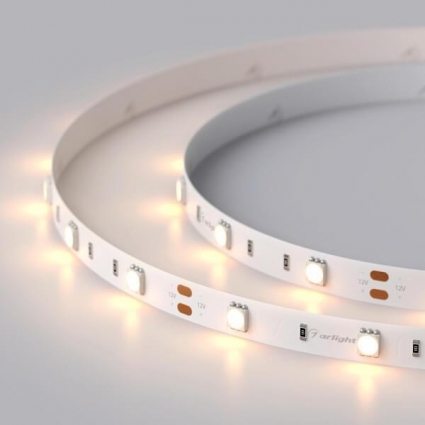 Светодиодная лента Arlight 7,2W/m 30LED/m 5060SMD теплый белый 5M 018102(2), цвет белый, мощность 36 Вт