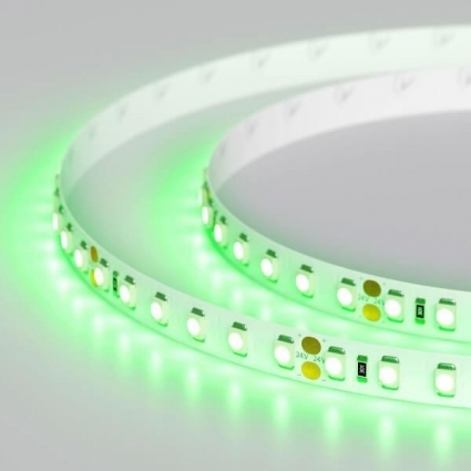 Светодиодная лента Arlight 9,6W/m 120LED/m 2835SMD зеленый 5M 008782(2), цвет белый, мощность 48 Вт