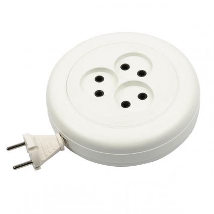 Удлинитель Uniel Standard 3гн х 5м б/з YX6-103 /UCK-3N/2x0,75/05M/R White UL-00009855, цвет белый, мощность 1300 Вт