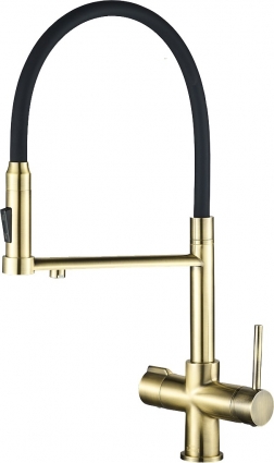 Смеситель Steel Hammer SH 2003 BRONZE для кухонной мойки, бронза, однорычажный, высота излива 21.6 см