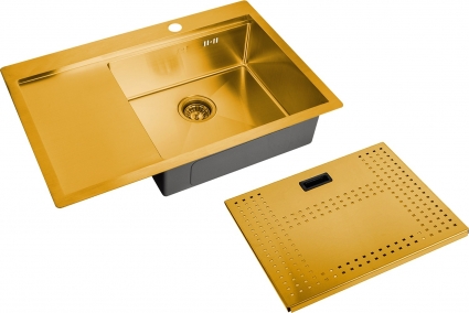 Мойка кухонная Zorg Master N-7852-R Bronze брашированная, прямоугольная, 78x52 см