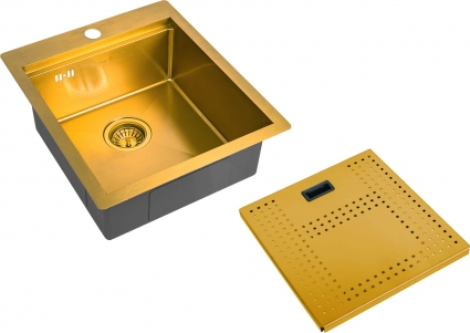 Мойка кухонная Zorg Master N-4552 Bronze брашированная, прямоугольная, 45x52 см