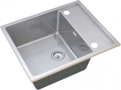 Мойка кухонная Zorg Steel Hummer R 6050 брашированная, прямоугольная, с крылом, 60x50 см