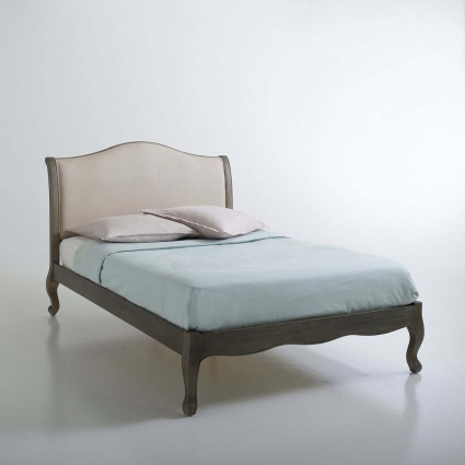 Кровать с сеткой La Redoute Janel 140х190 бежевого цвета, с изголовьем, без ящиков
