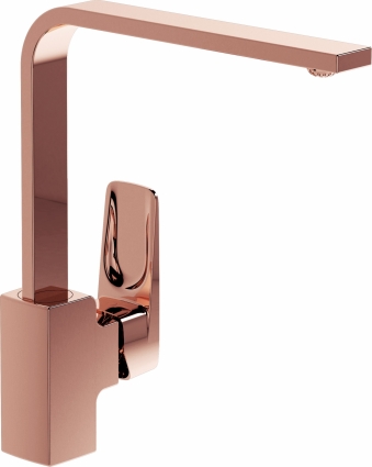 Смеситель VitrA Root Square A4275326EXP для кухонной мойки, медный, однорычажный, медь