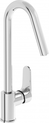 Смеситель VitrA Root Round A42742EXP для кухонной мойки, хром, однорычажный, высота излива 23.5 см