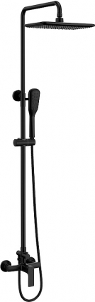 Душевая стойка Lemark Ursus LM7260BL цвет черный, штанга 170 см, шланг металлический 150 см