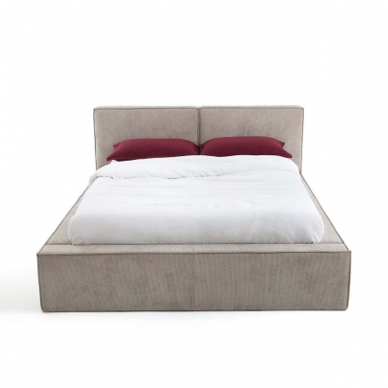 Кровать с ящиком для белья и подъемным основанием La Redoute Seven 140х190 бежевого цвета, с изголовьем